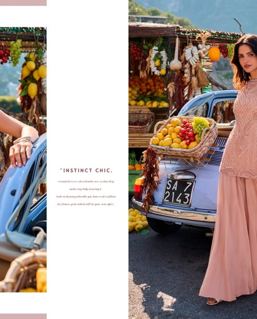 PEACH - Peach Pearl Embroidered Sharara Set